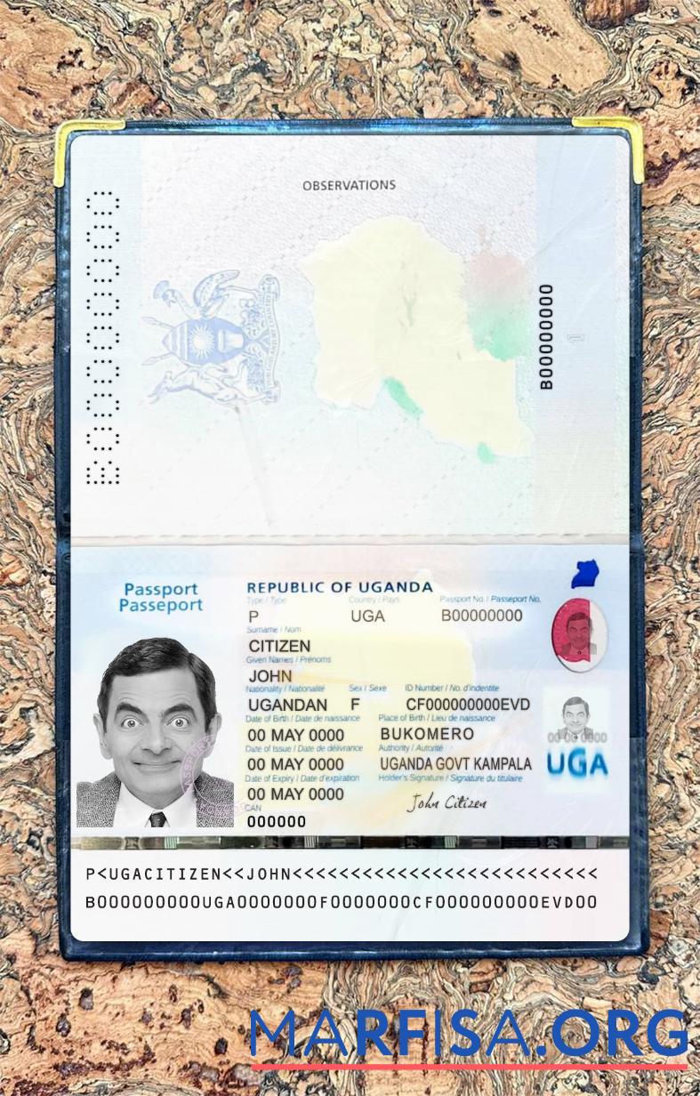 Downloadable Uganda passport 2023 present photolook template